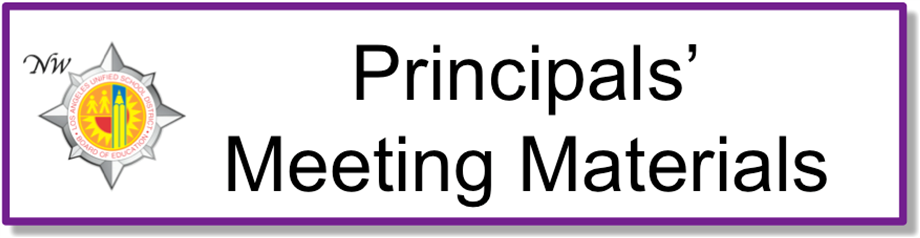 Principals' Meeting Materials 